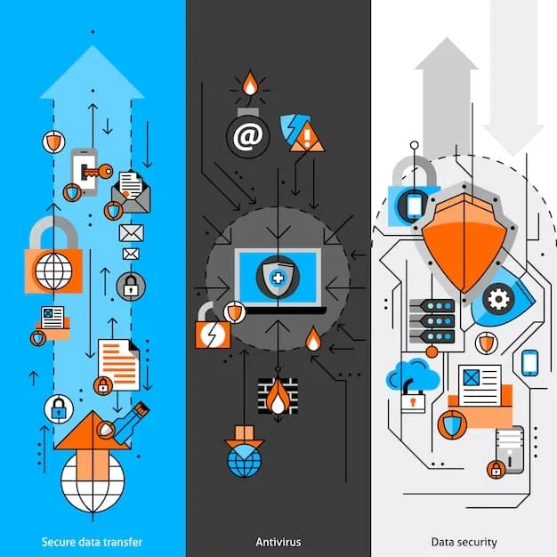 A graphic representation of AI algorithms identifying and categorizing cyber threats, with various types of attacks symbolized by different icons and data visualizations.