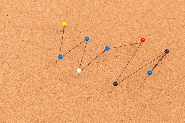 A close-up shot of a map of a neighborhood pinned with different colored markers, each representing a type of crime reported in that area. A magnifying glass hovers over a cluster of pins, symbolizing the investigation of crime patterns.