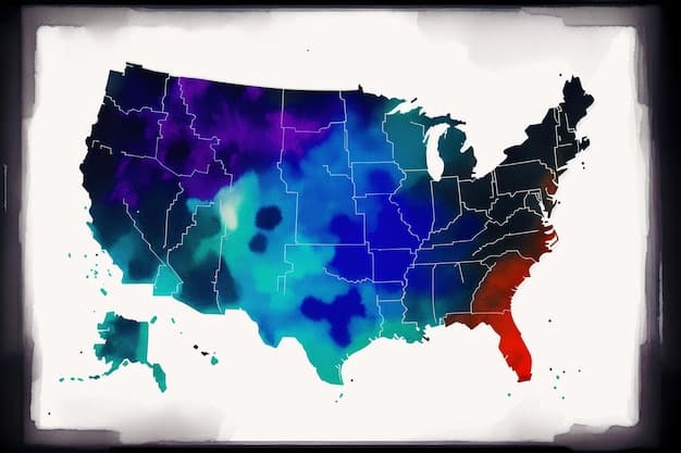 A detailed map of the United States highlighting different regions with varying shades to represent different crime rates. The map also includes icons indicating different types of crimes, with a key explaining the crime categories, creating a visually informative representation of crime statistics across the US.