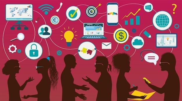 An infographic depicting the different types of cybercrimes, showing people engaging in online activities like using social media, online banking, and e-commerce. The illustration also includes security icons like firewalls, padlocks, and shields to represent online safety measures.