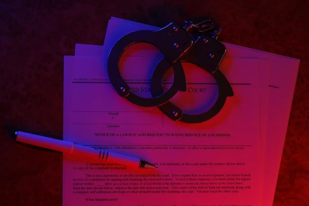 A close-up shot of a crime report document with key terms highlighted in different colors. The document includes definitions and explanations of complex legal terms like 