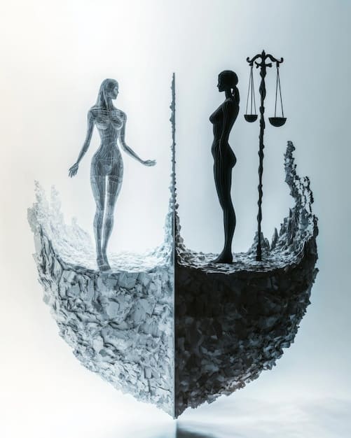 A split image showing one side with the scales of justice representing civil liberties and the other side displaying a shield representing national security, highlighting the tension and balance between the two.