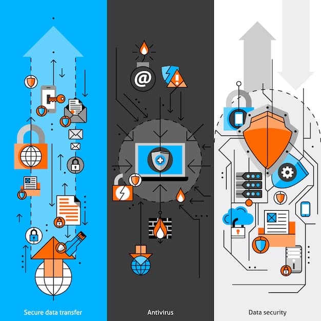 A graphic representation of AI algorithms identifying and categorizing cyber threats, with various types of attacks symbolized by different icons and data visualizations.